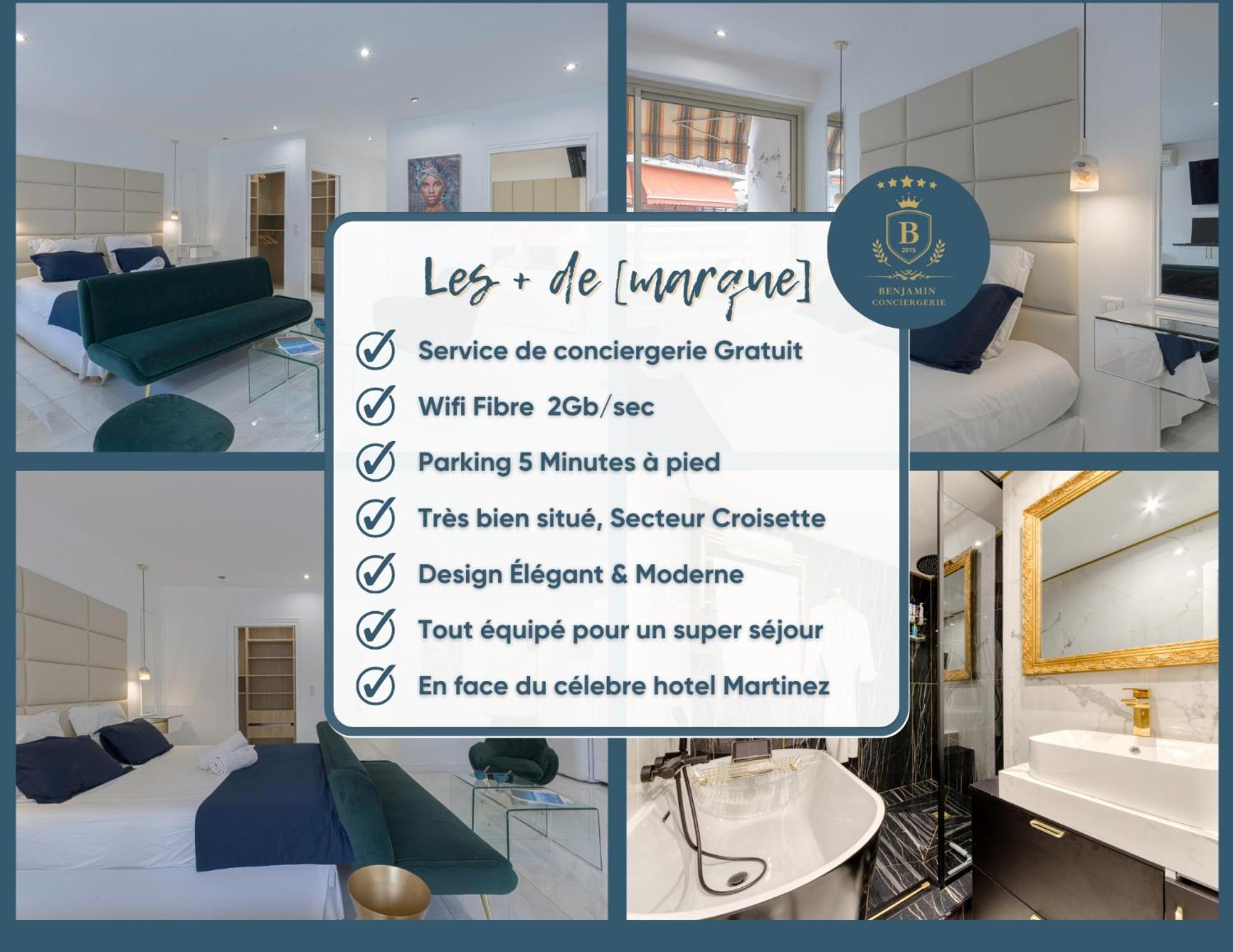 קאן Luxury Maubourg - Vue Mer - Croisette 50M Plage - Clim - Terrasse מראה חיצוני תמונה